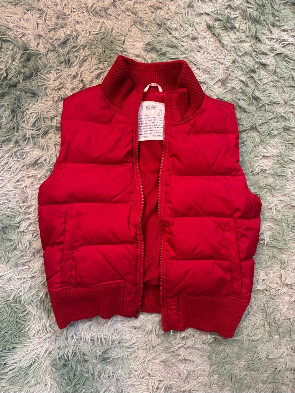 Woman’s Red Puffer Vest Jacket - Unbranded